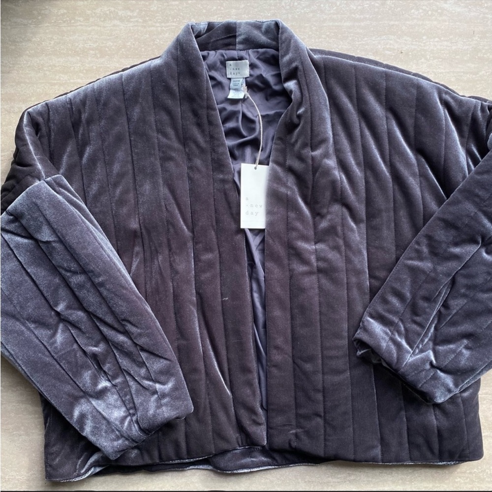 A new day osfm charcoal gray velvet jacket - Picture 2 of 9